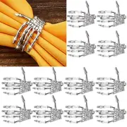12 Pcs Skeleton Hand Halloween Napkin Rings Horror Skeleton Hand Alloy Napkin