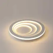 OUKANING 20 in. White Modern Selectable LED Flush Mount Ceiling Light w/ Remote