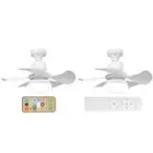 Small Ceiling Fan Lamp 3 Speeds Modern Ceiling Fan with LED Light Remote Control