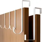 Over The Door Hooks 5 Pack - White Coat Hanger x 4 & 2-Sided Wreath Hanger x ...