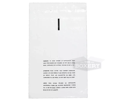 100 19x24 Self Seal Suffocation Warning Clear Poly Bags 1.5 mil for amazon