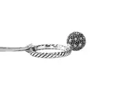 DAVID YURMAN STERLING SILVER 10 MM WHITE DIAMOND BALL SIZE 7 STACK RING NEW # 9