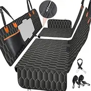 Chumajor 6-in-1 Dog Car Seat Cover for Back Seat,60/40 Split 100% Waterproof Dog Hammock for Car,Trucks Suvs-Scratchproof Nonslip Back Seat Protector for Dog