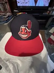Vintage Cleveland Indians Hat Cap Snap Back Blue Chief Wahoo Twins Enterprise