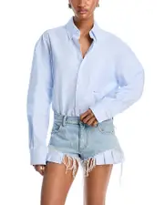 alexanderwang. t Prestyled Poplin Button Front Romper