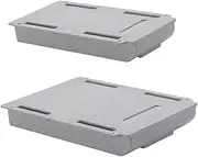 Veemoon 2Pcs Under Desk Drawer Self Adhesive Hidden Storage Box for Office Supplies Plastic Pull Out Organizers for Pencils Pens Remote Controls Grey