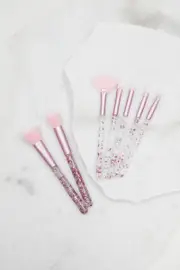 Pink Christmas Make Up Brush Set - Size ONE, Women's Beauty