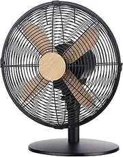 Russell Hobbs RHMDF1201WDB 12 Inch Scandi Electric Desk Fan, 3 Speed Settings, Oscillating Fan and Adjustable Tilt, 45W, Black and Wood Effect