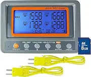 DANOPLUS Digital 4 Channel Thermocouple Thermometer with SD Card, Data Logger Function, High/Low Limit Programmable Alarm Multi-Channel Temperature Sensor, Temperature Recorder