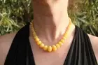 Baltic Amber Necklace Butterscotch Baroque Beads Natural Yellow Round Jewelry 16