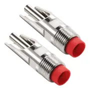 2Pcs Stainless Steel 4/5" Thread Pig Nipple Drinker Feeder Waterer Red Cap