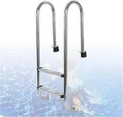 Stainless Steel Pool Ladder,Inground Steps Ladder,Preventing Slips Heavy Duty Steps,for Swim Gym and in Groundc,Bearing Weight 250kg(2 Steps)