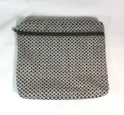 Travel Project Bag X-Stitch Zipper Canvas 12"x11"x1.5" Blue Gray/Green Diamond