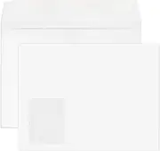 Blue Summit Booklet Envelopes with Window for Bulk Business Mailing, 9” x 12” Envelope with Outside Seam and Gummed Seal, 28lb White Wove Paper, 500 Envelopes