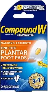 Compound W Maximum Stregth One Step Plantar Foot Pads 20 ea