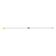 2 Carat Natural Diamonds Bracelet with .70CT Natural Emerald in 9ct Yellow Gold