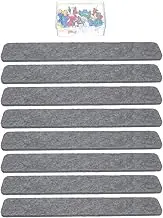 Wall Memo Board Strips 8 Pack Felt Bulletin Board Pushpins Room Decor Easy Peel and Stick 39 Deep Grey