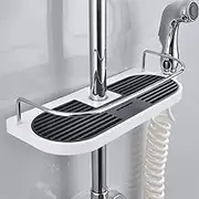 LATERN Bathroom Shelf Caddy for Shower Rail, Aluminum Bathroom Shower Rack Organizer Holder for Soap Shampoo Conditioner (19mm -25mm)