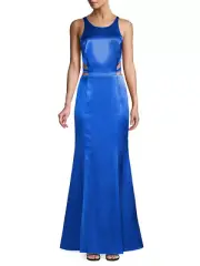 Aidan by Aidan Mattox Liquid Satin Cutout Column Gown, Lined, Size 4, $220 NWT