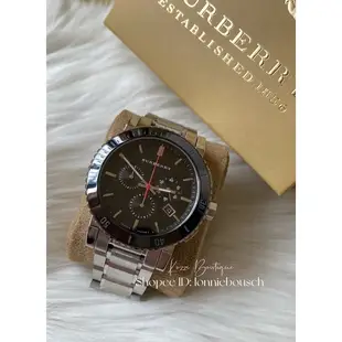 BURBERRY bu9380 bu9381 正品 黑錶盤 鋼帶 戰馬錶 戰馬 三眼計時 BU錶 bu 手錶 男錶