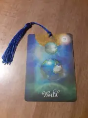 The World- Good Tarot Bookmark Oracle Card Art Deck Gift, Purified & Charged