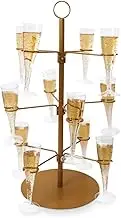 Champagne Tower, XICEN Wine Glass Flight Tasting Display for Drinks, 3 Tier - 12 Holders for Champagne, Martini, Margarita Cups at Weddings, Bridal Shower, Mimosa Bar Parties & Events (Gold)