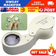Mini 40X Magnifying Loupe Jewelry Glass Magnifier LED Light Jewelers Loop Pocket