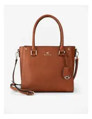 [Madison Accessories] Angie Medium 3 Compartment Satchel Bag in Brown