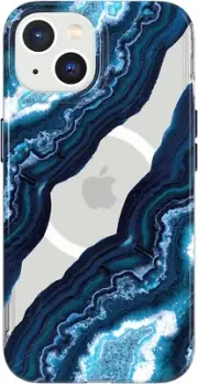 iPhone 15 Case Tech21 Premium Stylish Hard Drop Tested Evo Art Quartz Blue Cover
