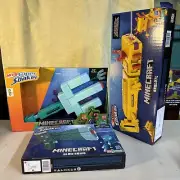 Minecraft Nerf Super Soaker Water Axolotl Glow Squid & Trident Bundle New In Box