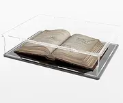 QIMOND Acrylic Display Case for Large Books, Clear Flat Acrylic Box for Displaying Books, Medals, Stamps, Collectibles and Cards