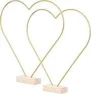 Cabilock 2 Sets Heart Shaped Hoop Decorations of Dream Catcher Rings with Base for DIY Flower Wreaths and Home Decor Projects Crafting Supplies