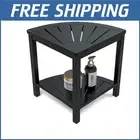 Sleek Bamboo Corner Stool for Bathroom – Elegant & Functional with Storage