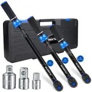 Torque Wrench Set 1/2 3/8 1/4 inch Drive Click, 3Pcs Torque Wrenches 10-170 F...