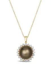 Le Vian Chocolate Pearls 14K 0.42 ct. tw. Diamond & 10-11mmmm Pearl Pendant