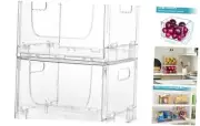 2 Pack Large Foldable Open Front Storage Bins with Lids for Potato and Onion,