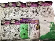 (10 LOT) Halloween Spider Webbing 2oz Bags Indoor / Outdoor Holiday Cling & Wrap
