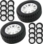 30Pcs DIY Assembly Wheels for Craft Projects Car Replacement Wheels and Safe for Creative Fun and Hands Learning Black