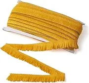 MegaPet Yellow Polyester Fringe Tassel Lace Trim 1 Inch x 82 Feet Chainette Fringe Fibre Trim for Sewing Quilting Clothes Accessories Lampshade Curtain Home Decoration