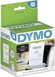 DYMO LW Continuous Labels for LabelWriter Label Printers, White, 2-1/4'' x 300', 1 roll (30270)
