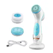 Facial Massager 3 In 1 Electric Facial Cleansing Brush Silicone Rotating Face Brush Cleaning