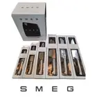 SMEG Kitchen Knife Block Set BLACK 6 German Stainless Steel Knives. QLD STOCK