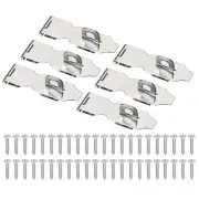 6 Pcs 2.9" Hasp Lock Latch Stainless Steel Packlock Clasp with Screw, Silver