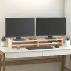 Monitor Stand 100x27x15 cm Solid Wood Pine Desk Organizer Adjustable Heigh 14024