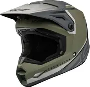 Fly Racing Kinetic Vision, motocross helmet , color: Matt Olive/Grey/Light Grey , size: M