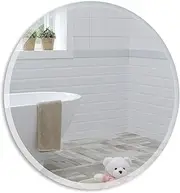 Neue Design Mood Round Bathroom Mirror Wall Mounted, Frameless Modern & Stylish Design with Contemporary Bevelled Edges (40cm x 40cm)