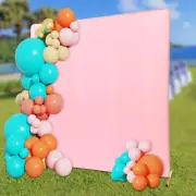Square Metal Balloon DIY Stand Wedding Backdrop Stand+Pink Cloth Cover for Decor