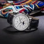 Seagull 1963 Sugess silver SWAN NECK MoonPhase Chronograph Watch Auto Mechanical