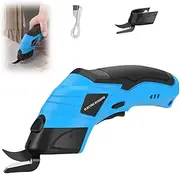 Electric Scissors for Fabric, 2025 Upgraded Cordless Electric Scissors for Cardboard Cutter for Fabric Cardboard Carpet Leather Felt with Charger (With 1 Blade)