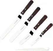4 PCS CAKE DECORATING ICING SPATULA SET WITH 4 6 8 10 INCH STAINLESS STEEL BLADE